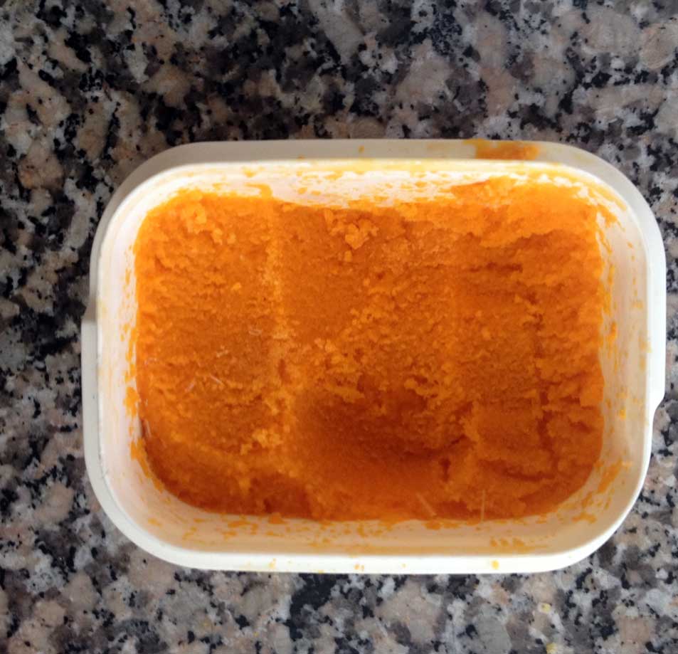 Gelado de cenouras